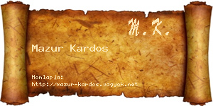 Mazur Kardos névjegykártya